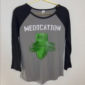 Damian Marley- Medication Gray baseball tee- Size Medium